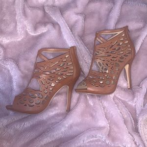 Brown Caged Heels